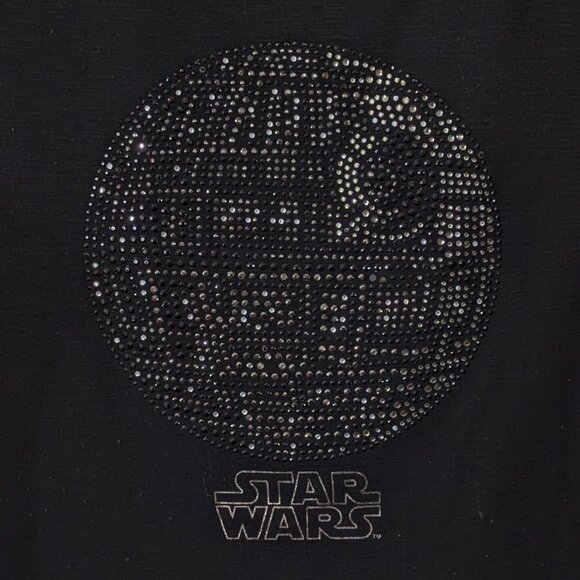 Disney Star Wars Jeweled Death Star Long Sleeve Top - Picture 1 of 4